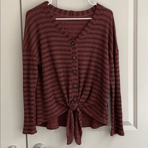 Never worn, waffle knit, Henley style sweater